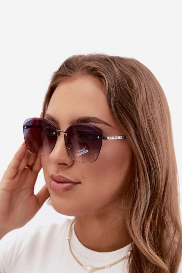 Rahmenlose Sonnenbrille mit UV 400-Filter in Schwarz