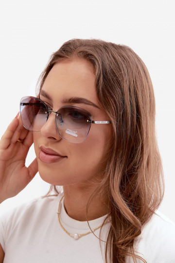 Rahmenlose Sonnenbrille mit UV 400-Filter in Blau