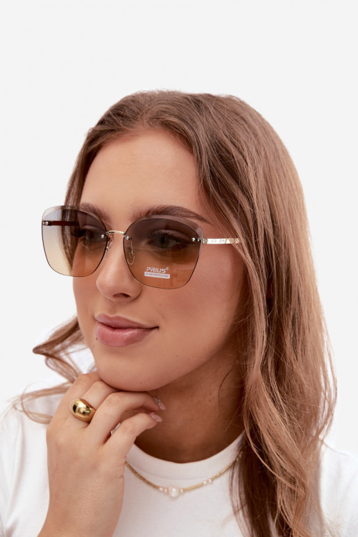 Rahmenlose Sonnenbrille mit UV 400-Filter in Gelb