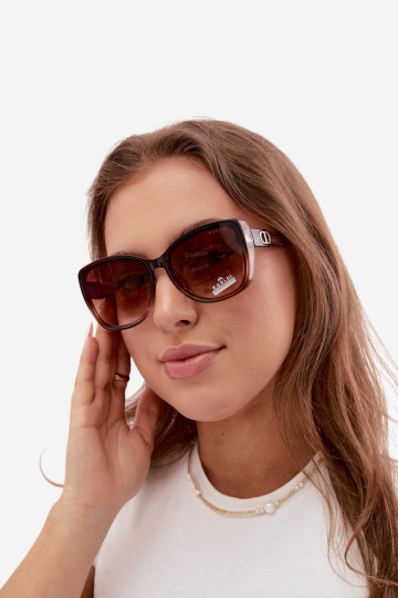 Damen Sonnenbrille im Cat-Eye-Stil braun