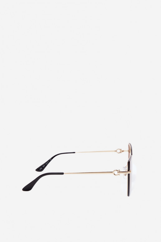 Randlose Cat-Eye-Sonnenbrille mit UV 400 Filter braun-blau