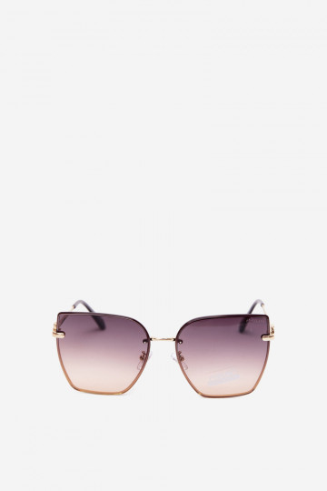 Randlose Cat-Eye-Sonnenbrille mit UV 400 Filter braun 2