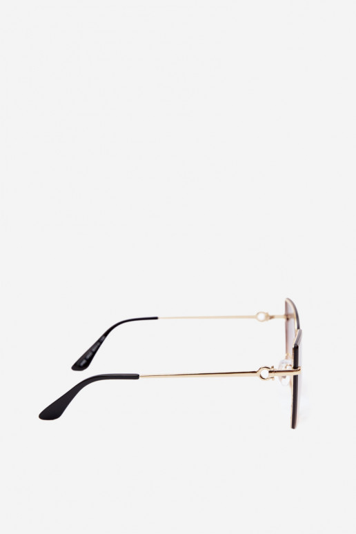 Randlose Cat-Eye-Sonnenbrille mit UV 400 Filter braun