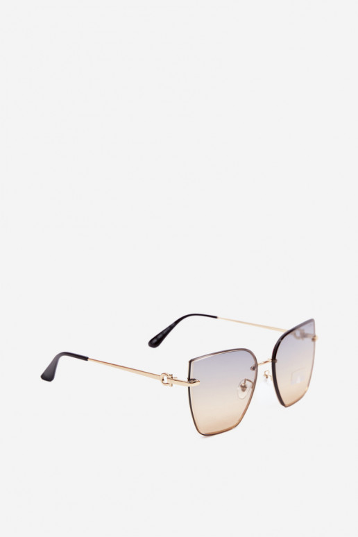 Randlose Cat-Eye-Sonnenbrille mit UV 400 Filter gelb