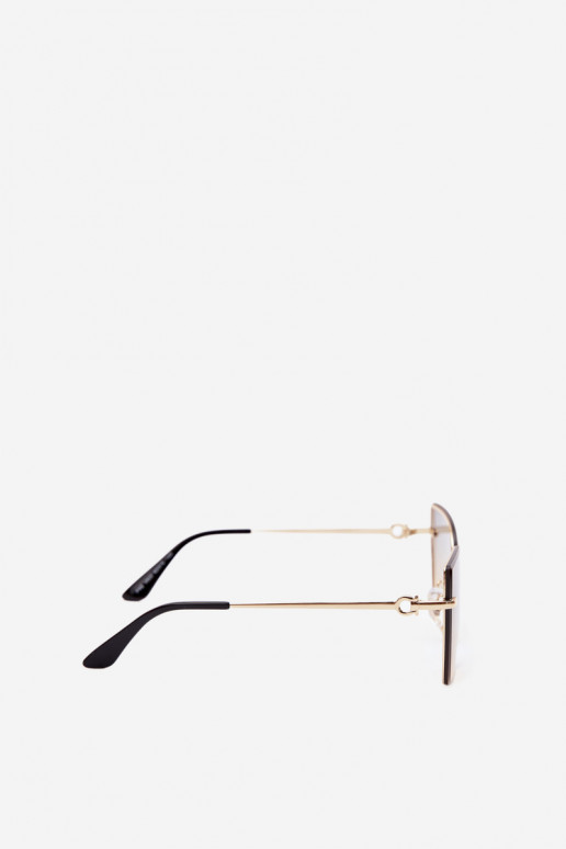 Randlose Cat-Eye-Sonnenbrille mit UV 400 Filter gelb