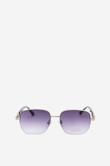 Sonnenbrille mit dünnem Rahmen und UV-Filter grau-schwarz 2
