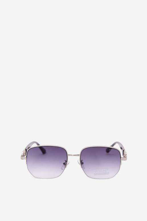 Sonnenbrille mit dünnem Rahmen und UV-Filter grau-schwarz
