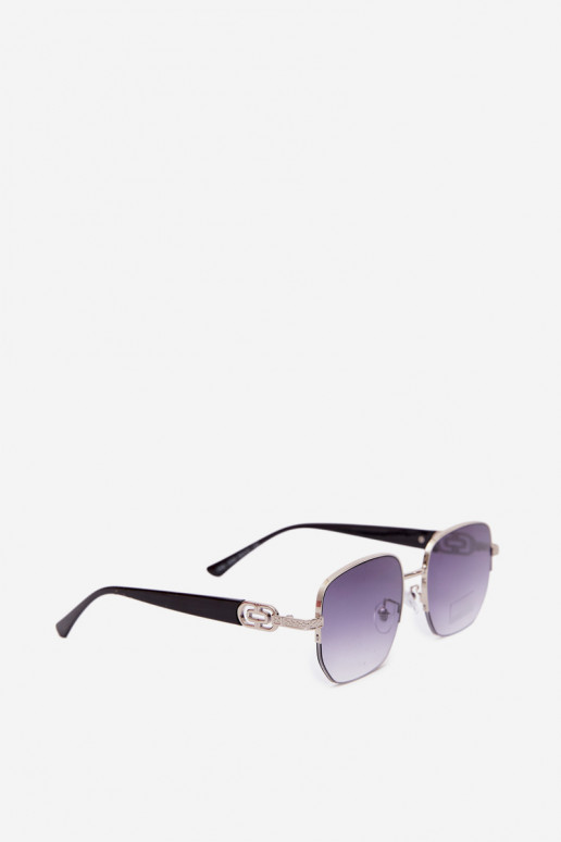 Sonnenbrille mit dünnem Rahmen und UV-Filter grau-schwarz