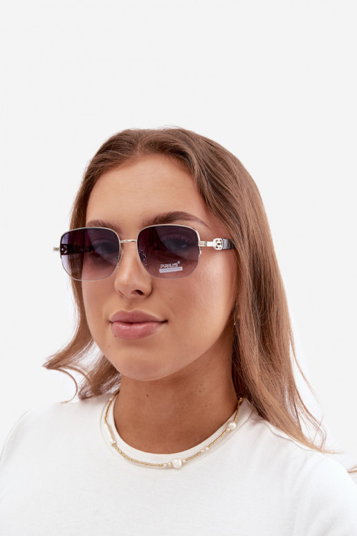 Sonnenbrille mit dünnem Rahmen und UV-Filter grau-schwarz