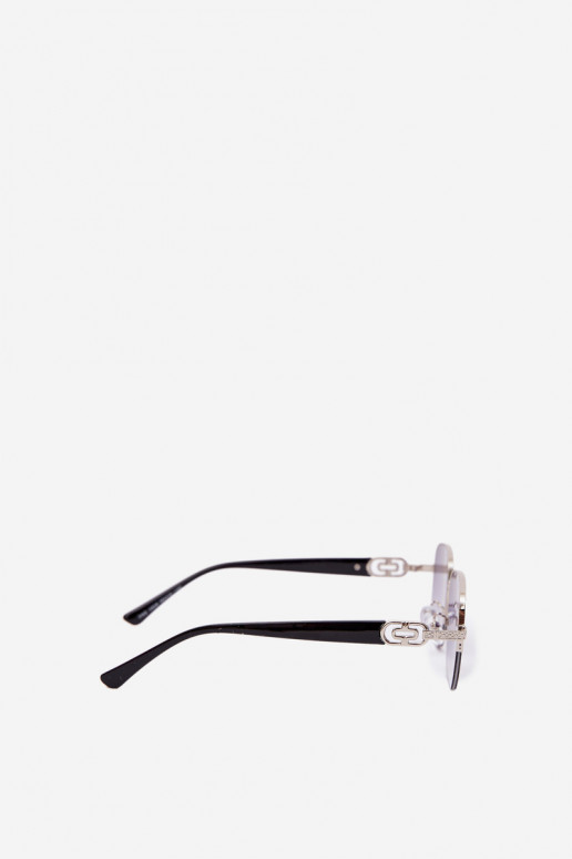 Sonnenbrille mit dünnem Rahmen und UV-Filter grau-schwarz