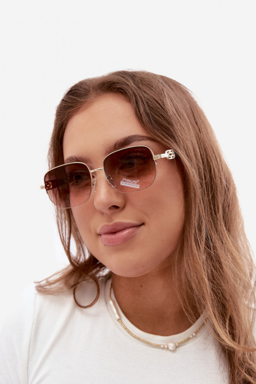 Sonnenbrille mit dünnen Rahmen und UV-Filter, rosa
