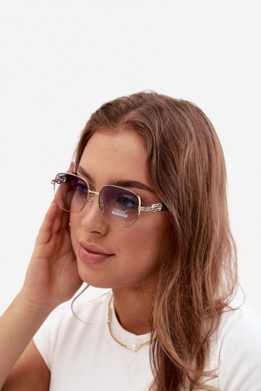 Sonnenbrille mit dünnen Rahmen und UV-Filter, blau