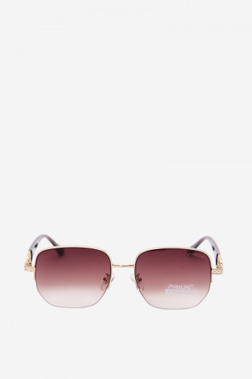 Sonnenbrille mit dünnen Rahmen und UV-Filter, braun 2