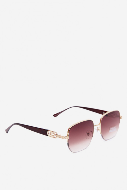 Sonnenbrille mit dünnen Rahmen und UV-Filter, braun