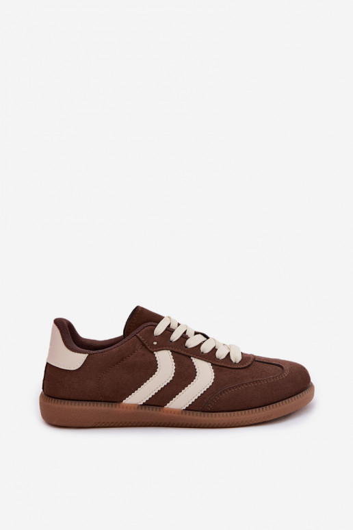 Schokoladen Damen-Sneaker aus Kunstveloursleder Jesavella