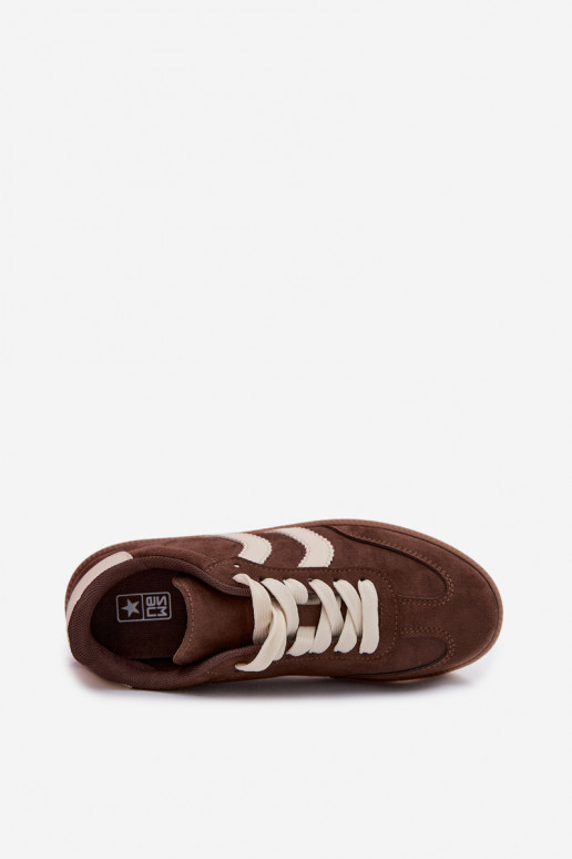 Schokoladen Damen-Sneaker aus Kunstveloursleder Jesavella
