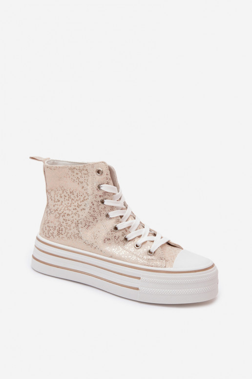 Goldene Damen Freizeistiefel auf Plattform INildrose