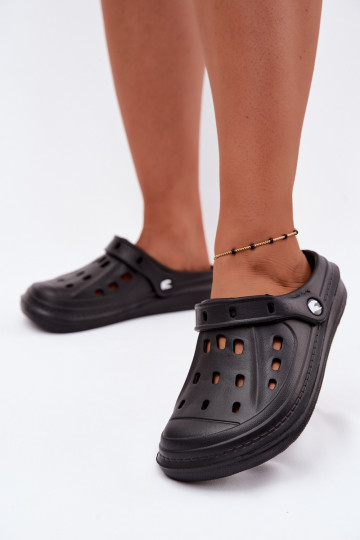 Schwarze Damen leichte Clogs Cobble 2