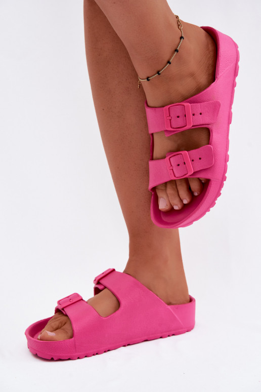 Rosa Damen leichte Clogs mit Schnallen Calico