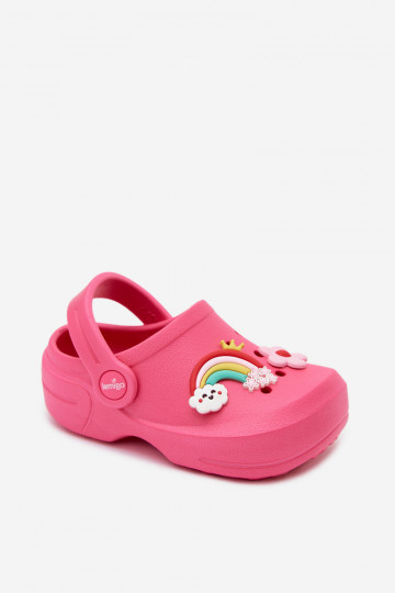 Rosa Kinder leichte Clogs mit Schnallen LEMIGO LUPO