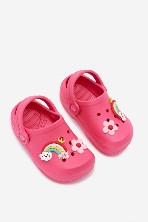 Rosa Kinder leichte Clogs mit Schnallen LEMIGO LUPO