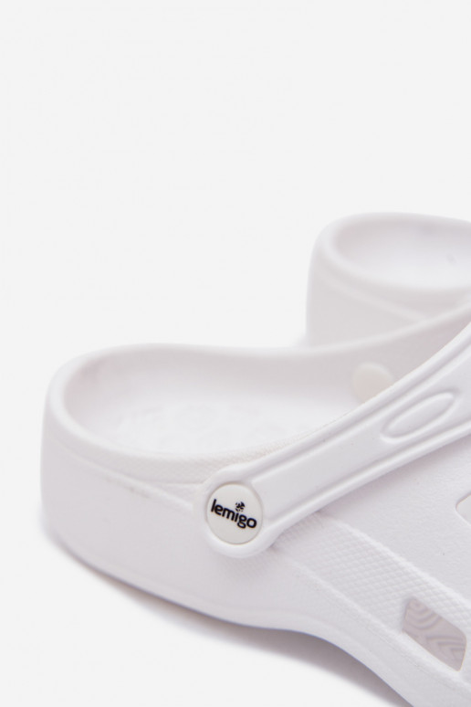 Weiße Damen leichte Clogs LEMIGO 806