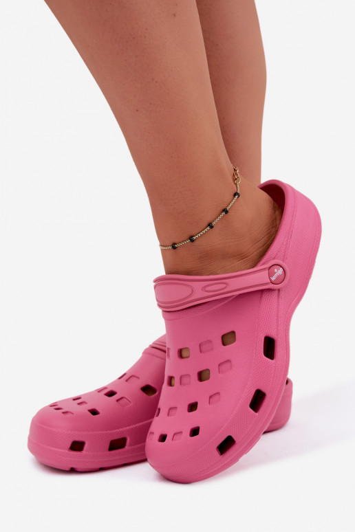 Dunkelrosa Damen leichte Clogs LEMIGO 806