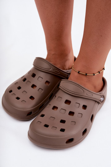 Braune Damen leichte Clogs LEMIGO 806