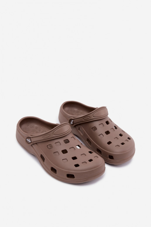 Braune Damen leichte Clogs LEMIGO 806
