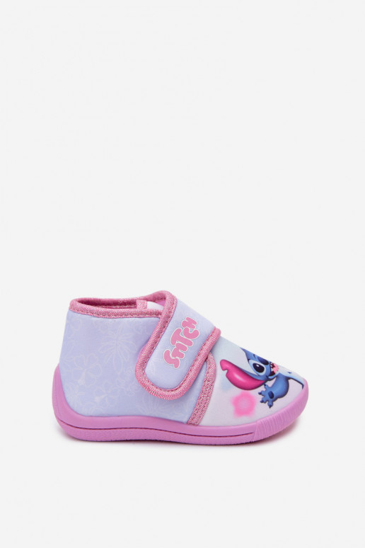 Kinder Hausschuhe mit Klettverschluss STITCH rosa