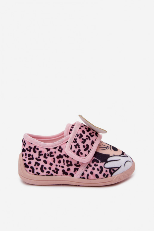 Kinder Hausschuhe mit Klettverschluss MINNIE MOUSE rosa