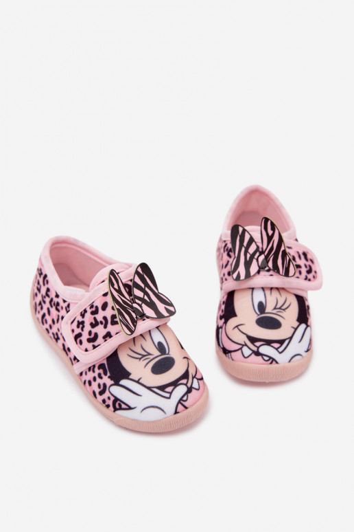 Kinder Hausschuhe mit Klettverschluss MINNIE MOUSE rosa