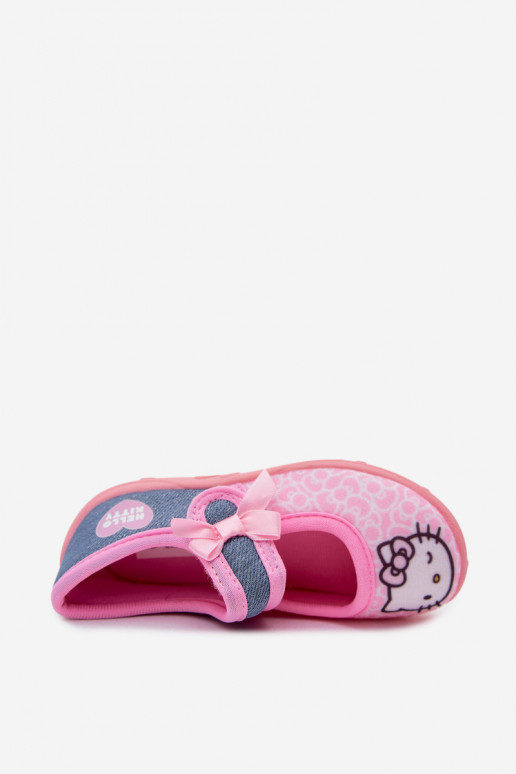 Kinder Hausschuhe mit Klettverschluss HELLO KITTY rosa