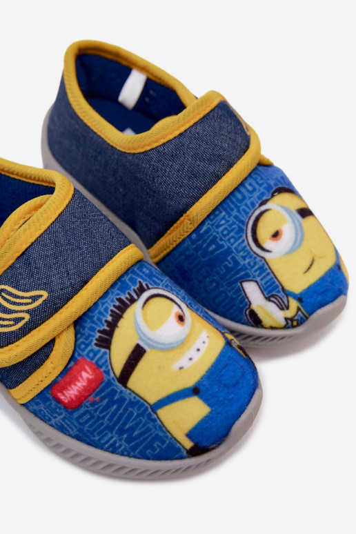 Kinder Hausschuhe Minions blau-gelb
