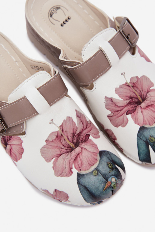 Damen Clogs mit Schnallen sandfarben