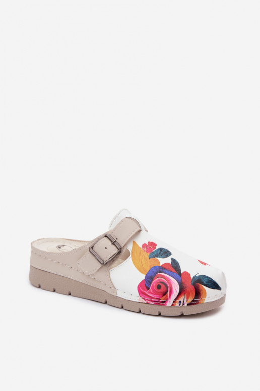 Damen Clogs mit Schnallen sandfarben