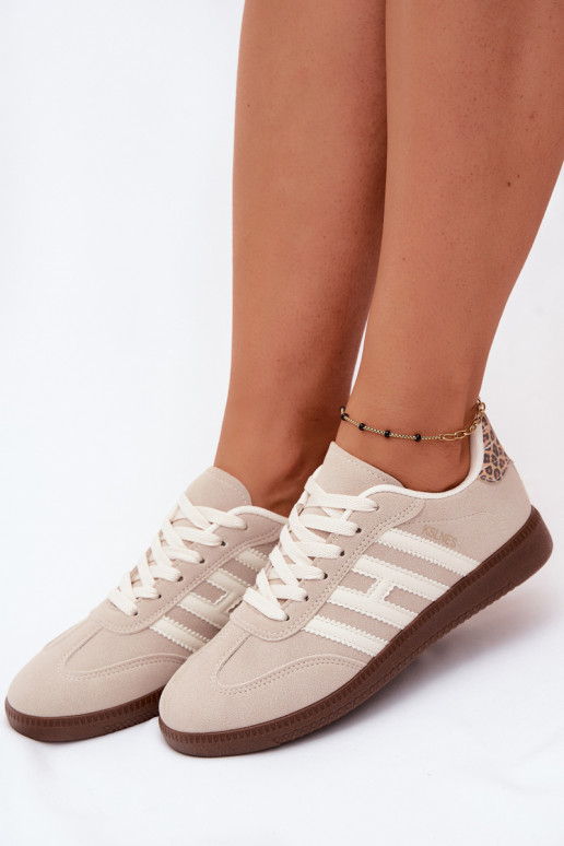 Herren sandfarbene Sneakers mit Riemen Chrissy