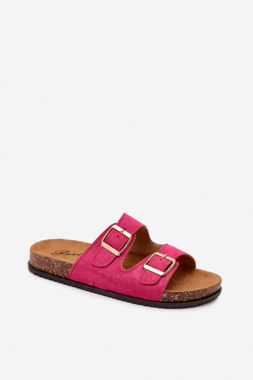 Damen rosa Slipper mit Schnallen Brigid