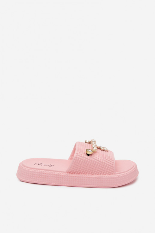 Damen rosa leichte Slipper mit Ornamenten Rosehip