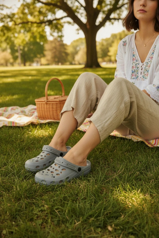 Leichte graue Clogs für Damen Parker