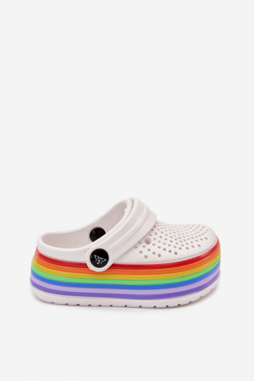 Leichte weiße Kinderclogs mit Riemen Tansy 2