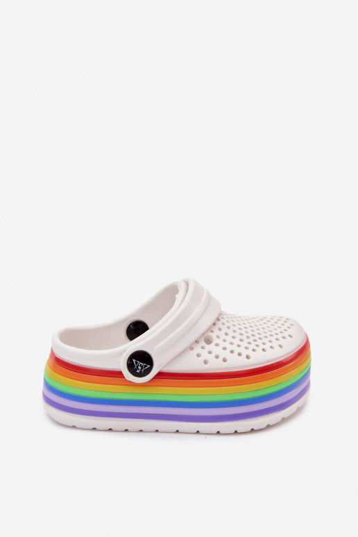 Leichte weiße Kinderclogs mit Riemen Tansy