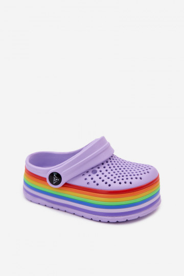 Leichte lila Kinderclogs mit Riemen Tansy