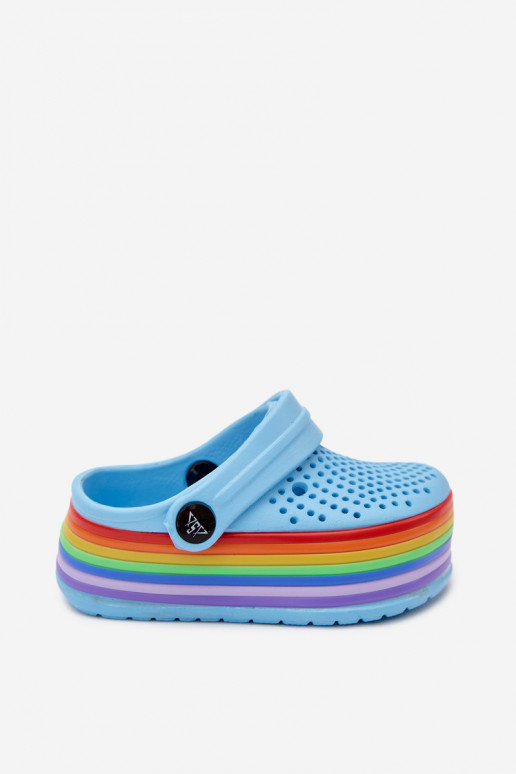Leichte blaue Kinderclogs mit Riemen Tansy