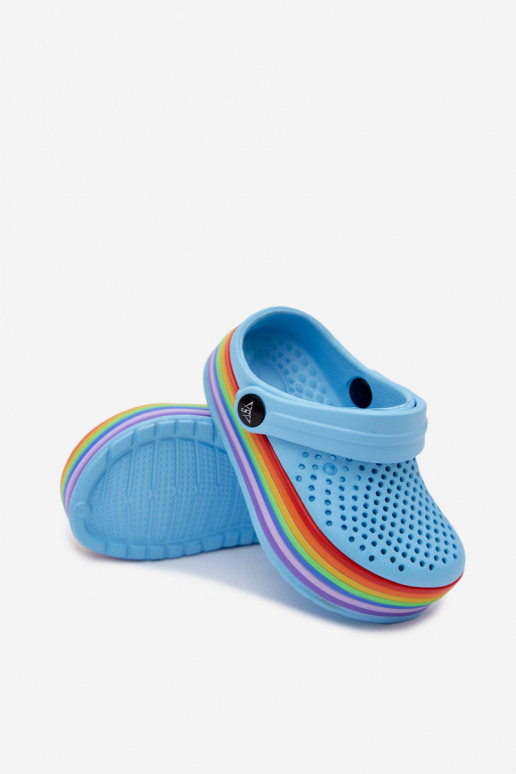 Leichte blaue Kinderclogs mit Riemen Tansy