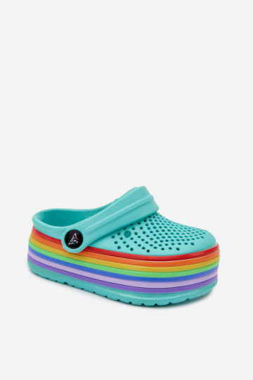 Kinderleichte türkisfarbene Slipper mit Riemen Tansy
