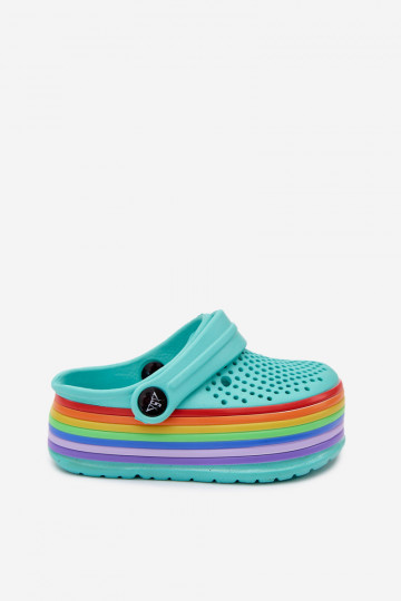 Kinderleichte türkisfarbene Slipper mit Riemen Tansy 2