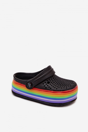 Kinderleichte schwarze Slipper mit Riemen Tansy