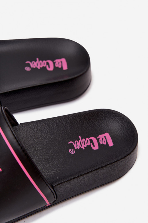 Damen schwarze Slipper mit Plattform Lee Cooper