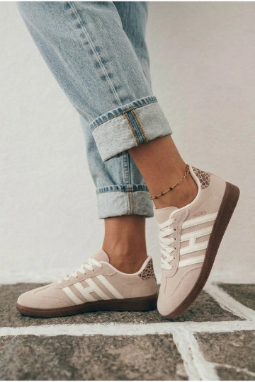 Herren sandfarbene Sneakers mit Riemen Chrissy 2